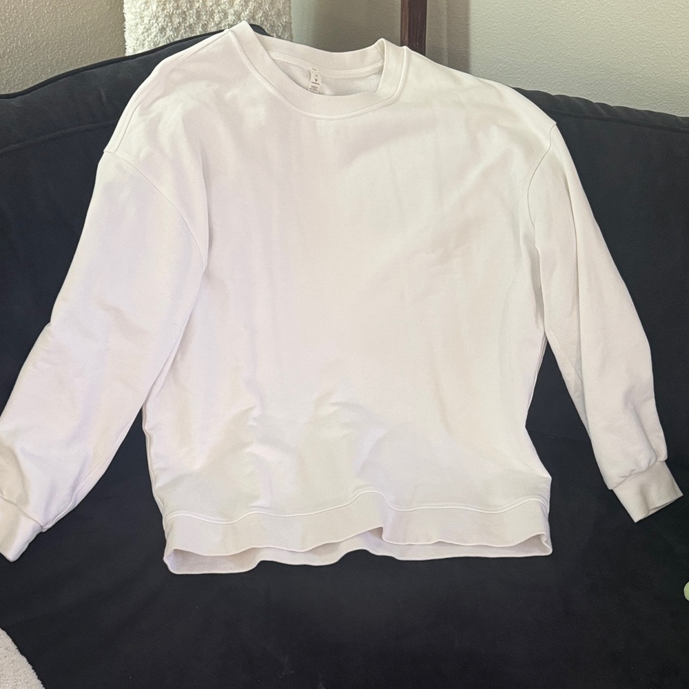 Lululemon Classic White Crewneck Sweatshirt